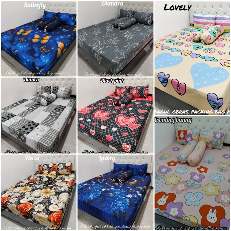 SPREI HOMEMADE MOTIF  BUNGA PRETTY MORENA FIOLA ROSE GOLD LEAF DAUN