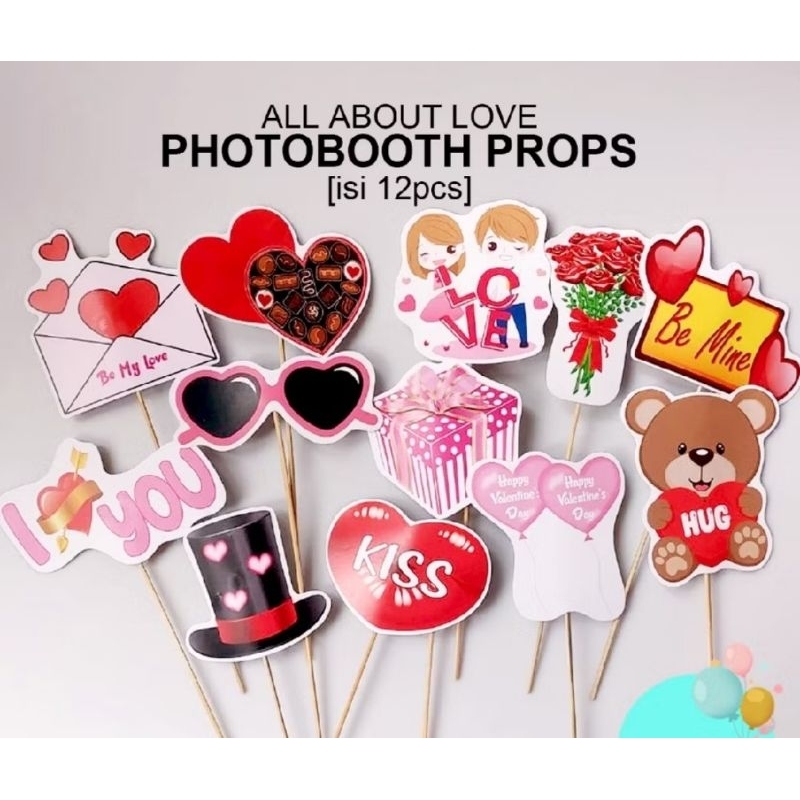 PHOTOBOOTH PROPS ALL BOUT LOVE/WEDDING/VALENTINE/ANNIVERSARY/LAMARAN/PROPOSAL/NIKAH
