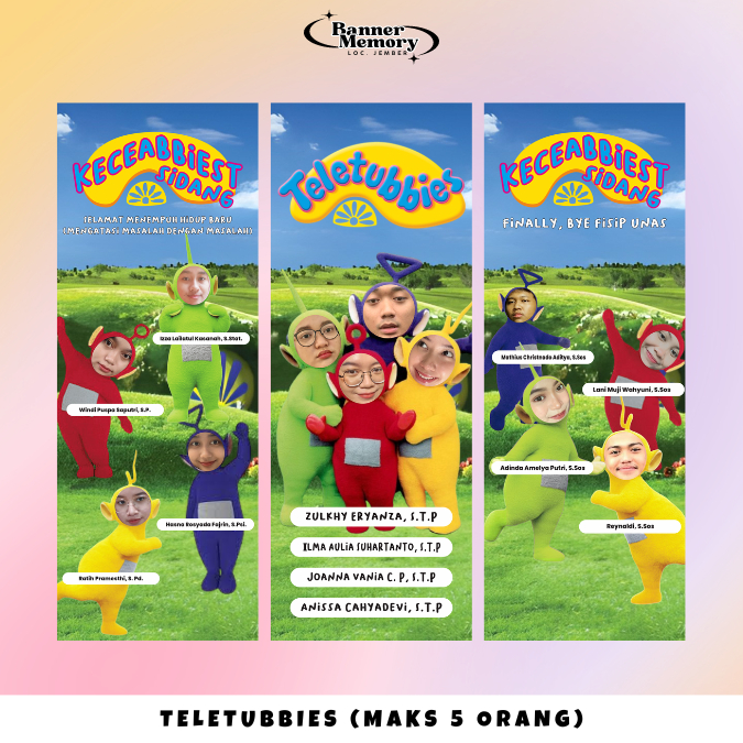 [ TELETUBBIES ] PAKET XBANNER / X BANNER / TIANG SPANDUK BANNER WISUDA / BANNER WISUDA / BANNER SIDA