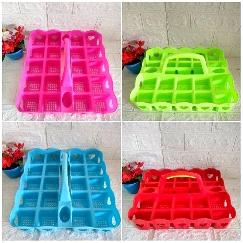 Rak aqua isi 20 / 12 keranjang air mineral gelas / rak aqua 20slot / tempat aqua gelas / rak plastik
