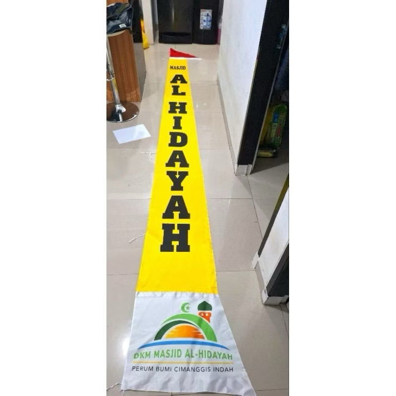 BENDERA UMBUL UMBUL CUSTOM NAMA DAN LOGO 4 METER