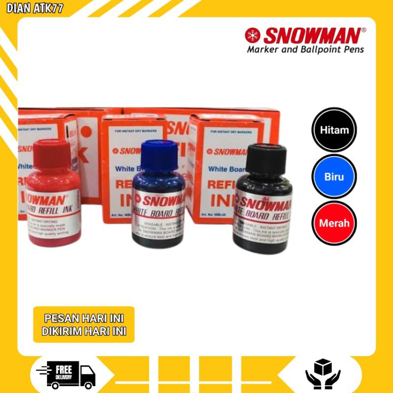 

REFIL/Isi Ulang Tinta Spidol Snowman White Board (12PCS)