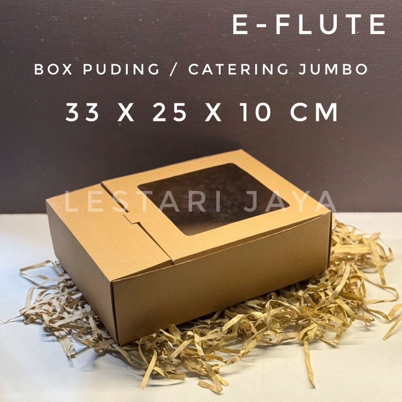 

Box Kardus E-Flute Coklat Untuk Packaging Hampers Snack Box Puding Nasi Berkat Catering Mika Sekat Jumbo 33x25x10 CM