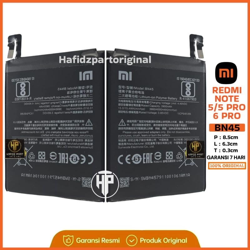 Baterai Batre Battery BN45 Redmi Note 5 / 5 Pro / 6 Pro New