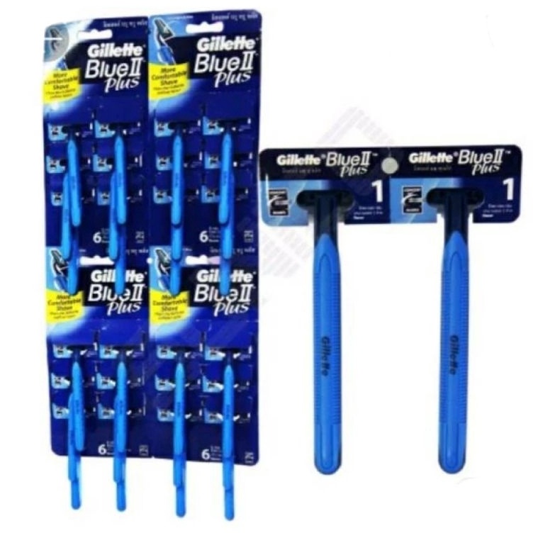 Top Product Gillette Blue ll 12 pcs alat cukur Jenggot  alat cukur kumis  pencukur Jenggot  Cukur Je