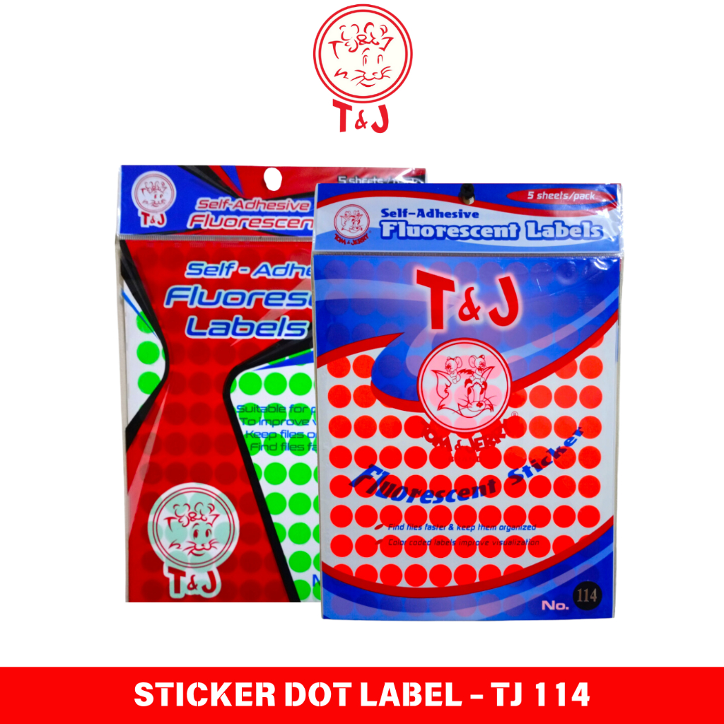 

Stiker dot label bulat warna Tom Jerry 114 / 5 Lembar