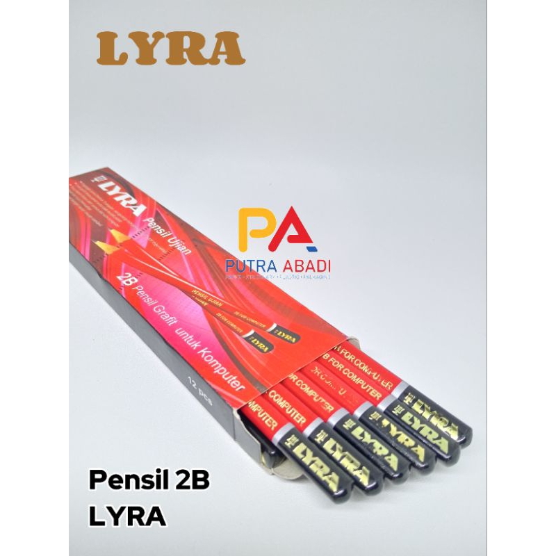 

12 Pcs Pensil Lyra 2B Original For Computer l Pencil 2B Sketsa Drawing