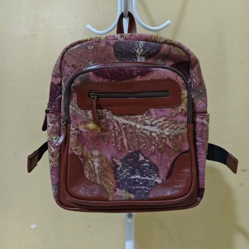 Ecoprint Tas Ransel kanvas mix kulit
