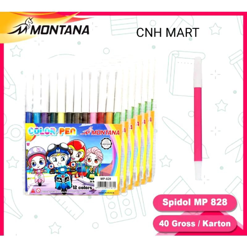 

Spidol Kecil 12 warna 828 Montana 12 pcs (set) / spidol 12 warna kecil
