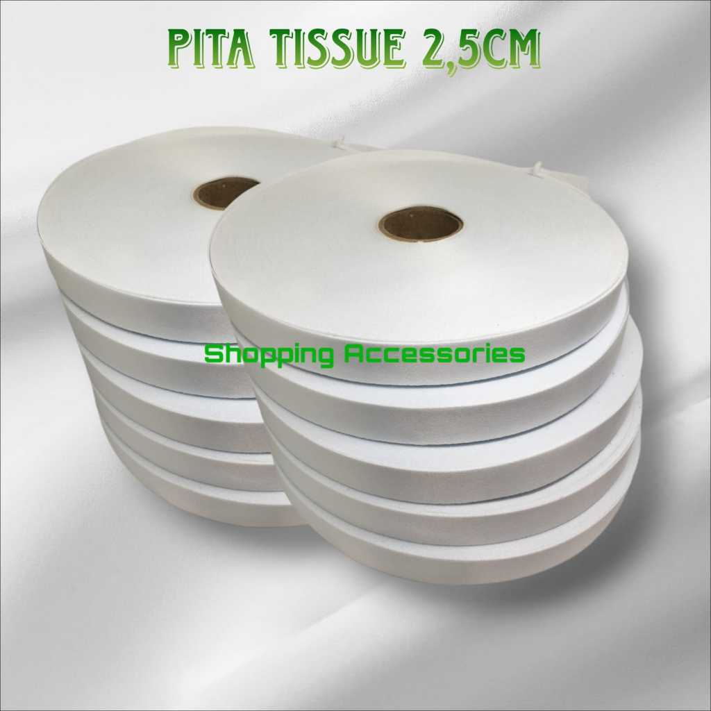 

BAHAN TISSUE ROLL / bahan tali pita kalung lanyard tissue tisu printing sublim gantungan id card / tali pita tissue 2,5cm