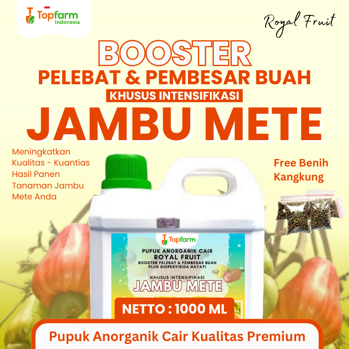 Pupuk Topfarm / Pupuk Tanaman Jambu Mete Terbaik / Pupuk Booster Buah Jambu Mete Buah Lebat & Besar