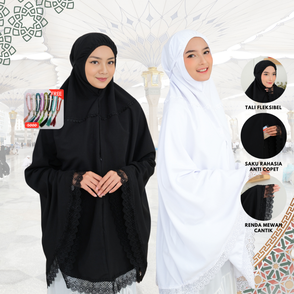 BERGO HAJI UMROH SAKU NIWIES WARNA PUTIH PANJANG 120 BY mayoutfiit.id