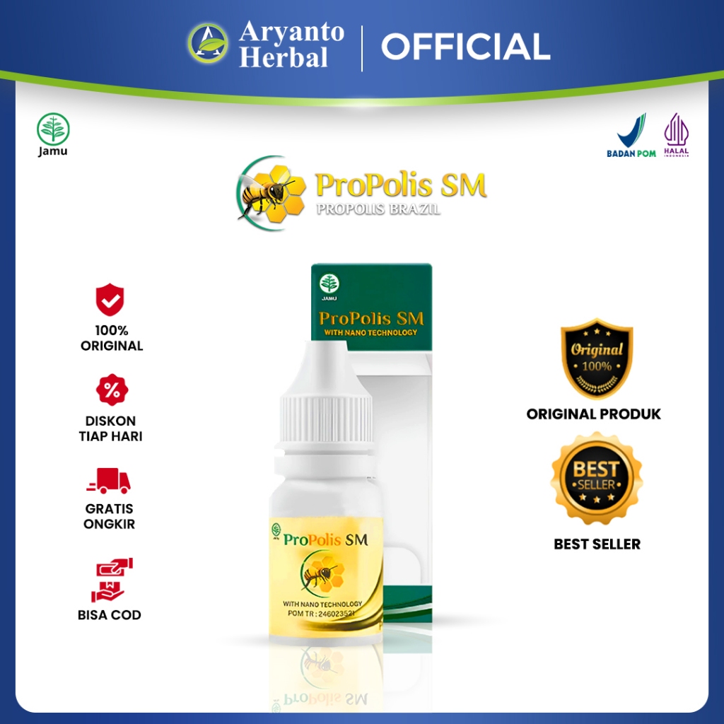 Propolis SM Brazilian Asli 100% Obat Tetes Herbal Alami Original With Nano Technology Isi 6 ml BPOM
