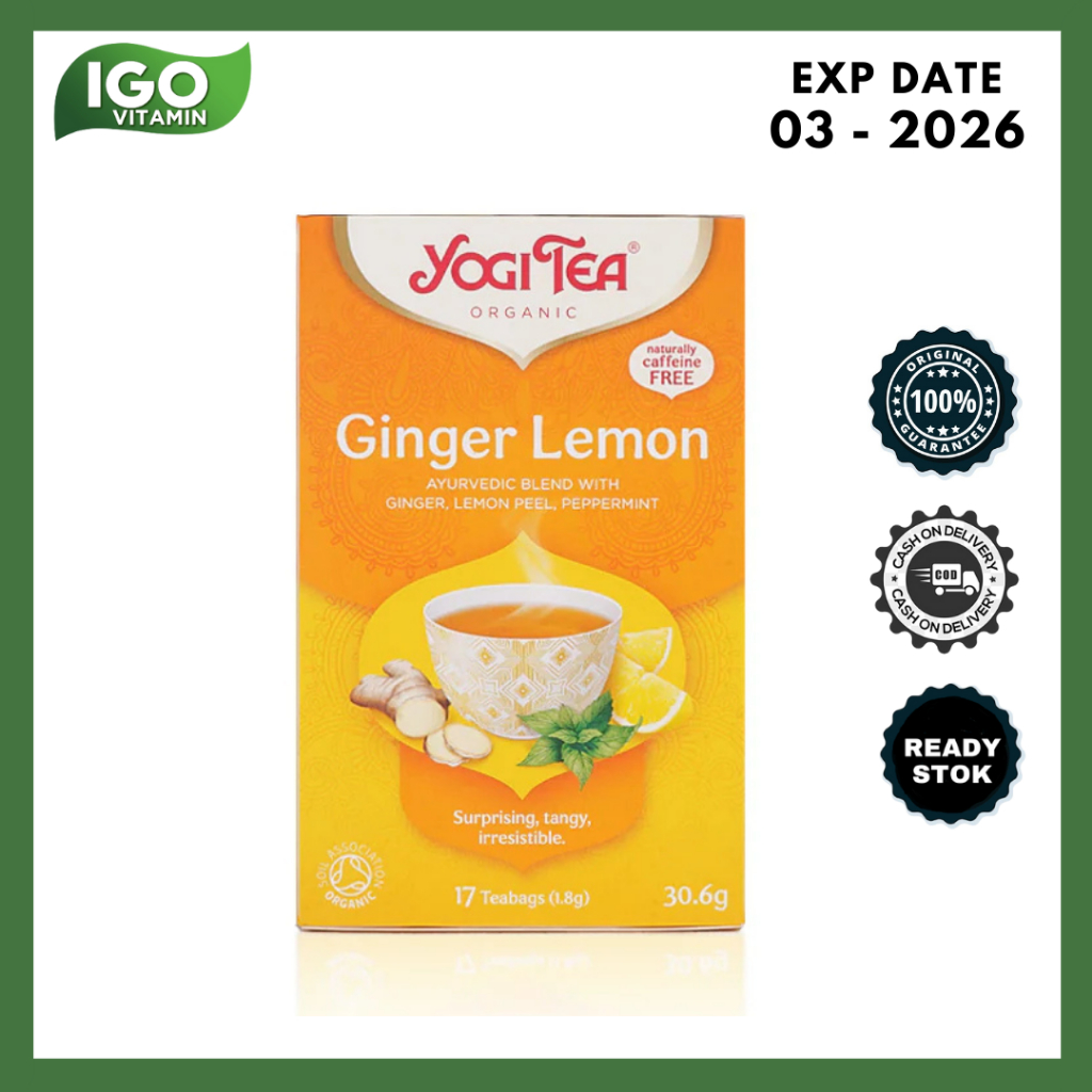 

Teh Herbal Kesehatan Imun Organik YOGI TEA Organic Ginger Lemon Tea 34gr - Bebas Kafein