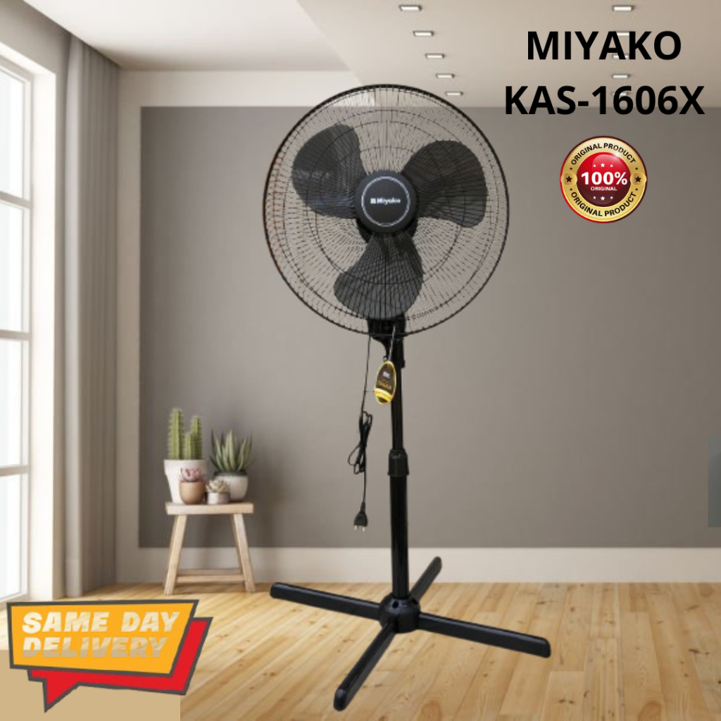 Kipas Angin Berdiri MIYAKO KAS-1606 X Hitam Sejuk Kenceng