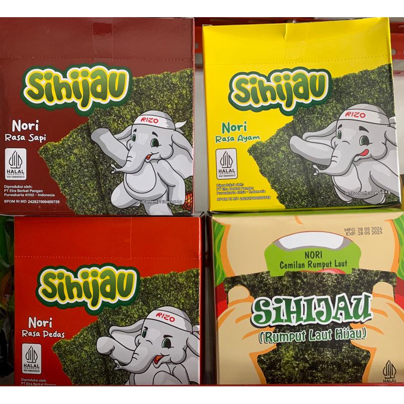 

NORI “SiHijau” Snack Rumput Laut Jual per pack /12 pcs