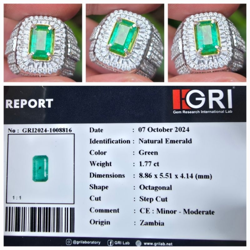 Natural Zamrud Emerald Zambia Top Color Memo 1.77 crt