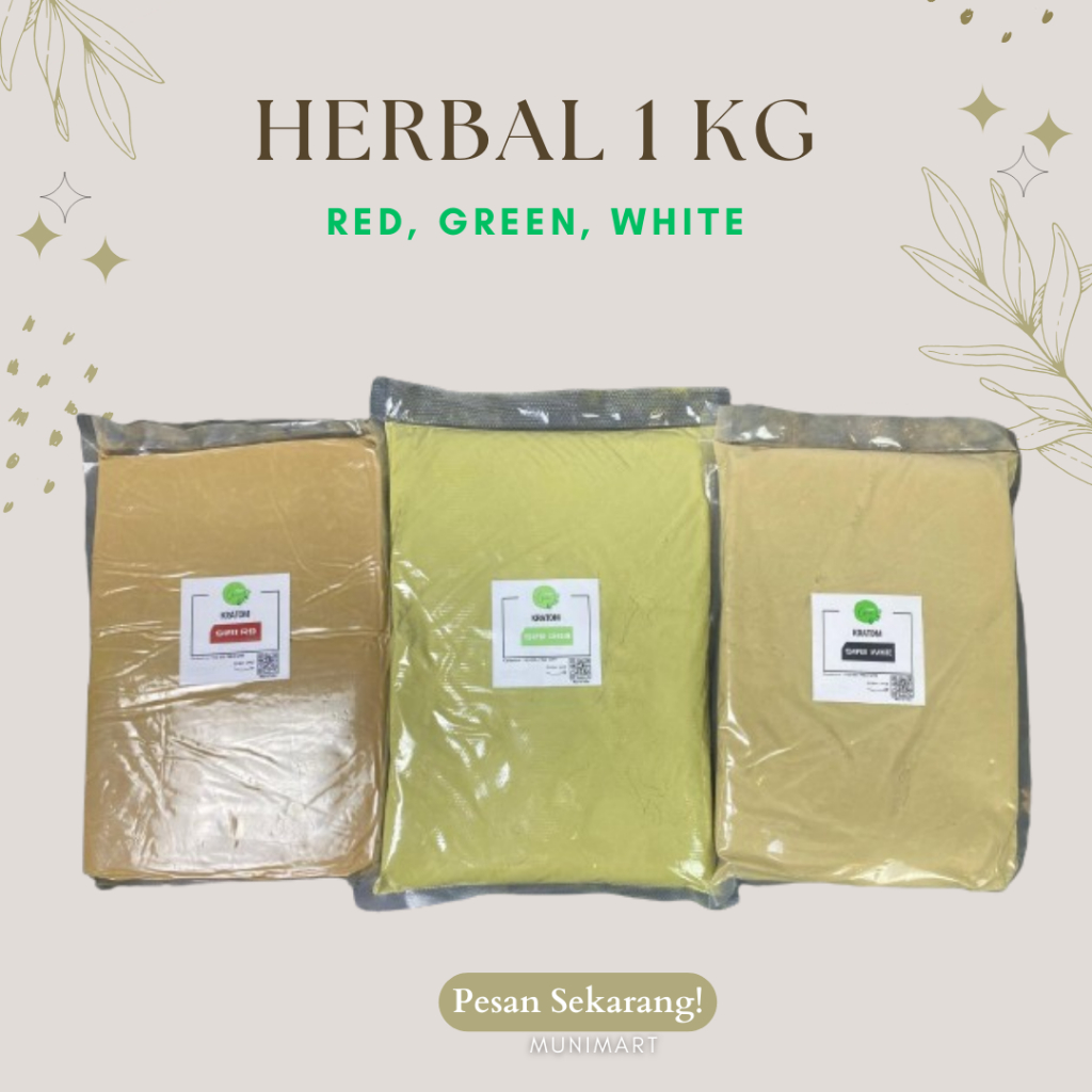 

Kemasan 500gram Readyy Green,white,red,yellow,mix,maengdaa,golld bubuk herbal