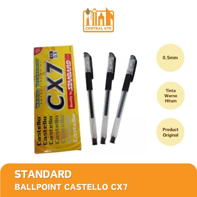 

BOLPEN / BALLPOINT / PULPEN STANDARD CASTELLO CX7 0.5MM BLACK (1 PACK)