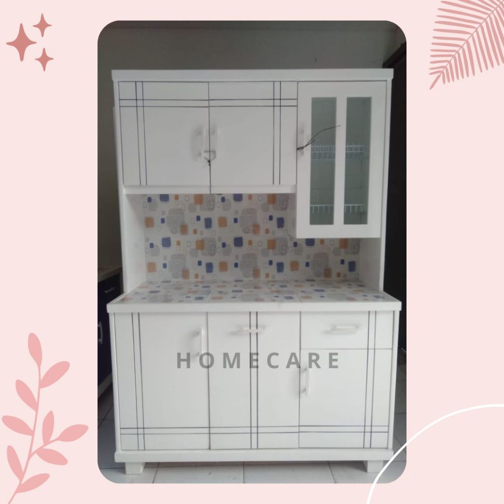 Lemari Sayur / Lemari Dapur / Rak Piring Minimalis Cat Duco 2 dan 3 Pintu