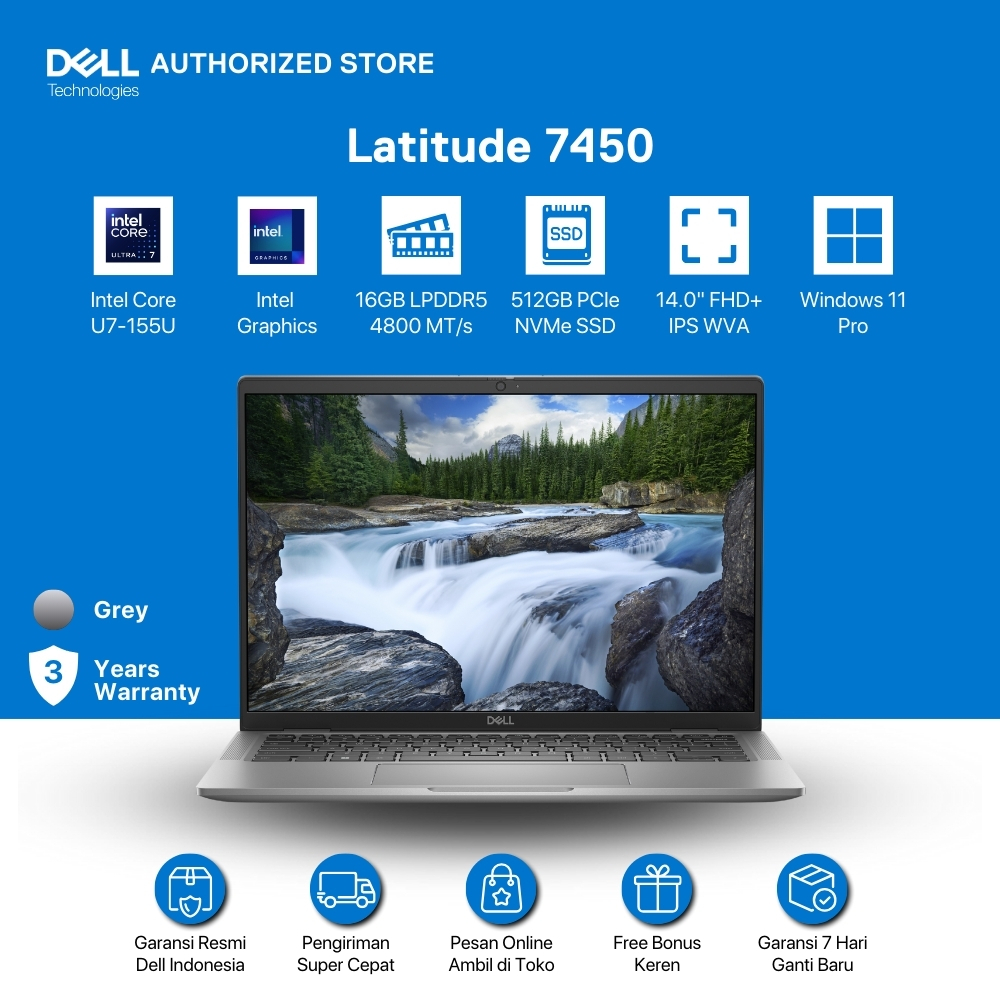 Dell Latitude 7450 [Ultra 7-155U-16GB-512GB-UMA-W11P--3YR-NT] DELL OFFICIAL