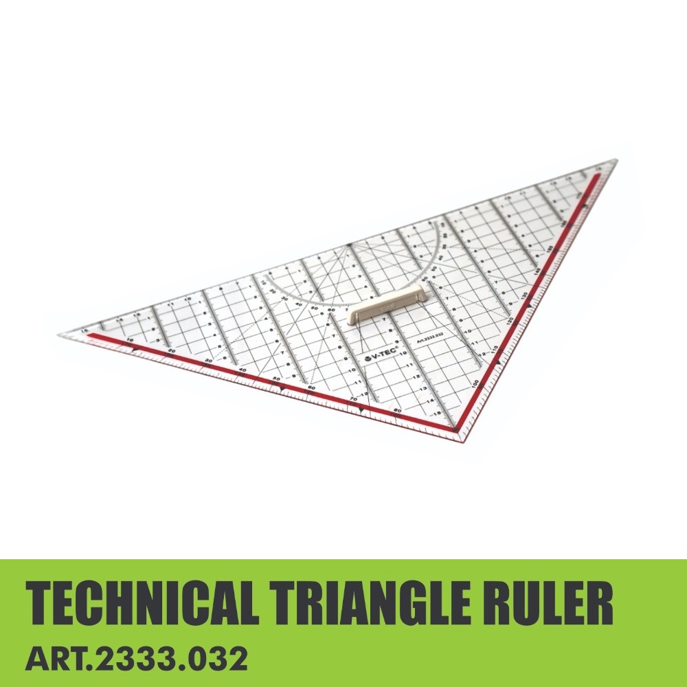 

V-Tec Penggaris Segitiga Pegangan Besar 30cm / Triangle Ruler/ Technical Triangle Ruler