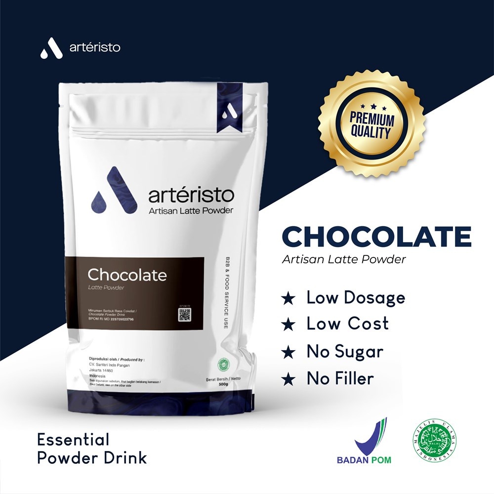 

Arteristo Chocolate Premium Powder Drink 500gr - No Sugar - Bubuk Minuman