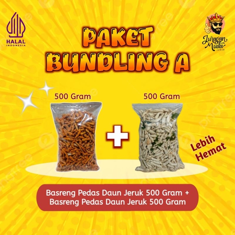 

Basreng Pedas Daun Jeruk 500gr+Basreng Original Daun Jeruk 500gr