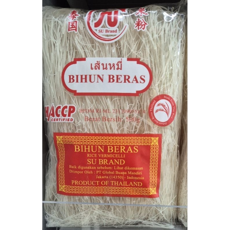 

Bihun Beras Thailand SU Rice Vermicelli 500g - HK