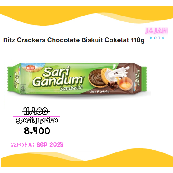 

Roma Sari Gandum Cokelat 108 gram