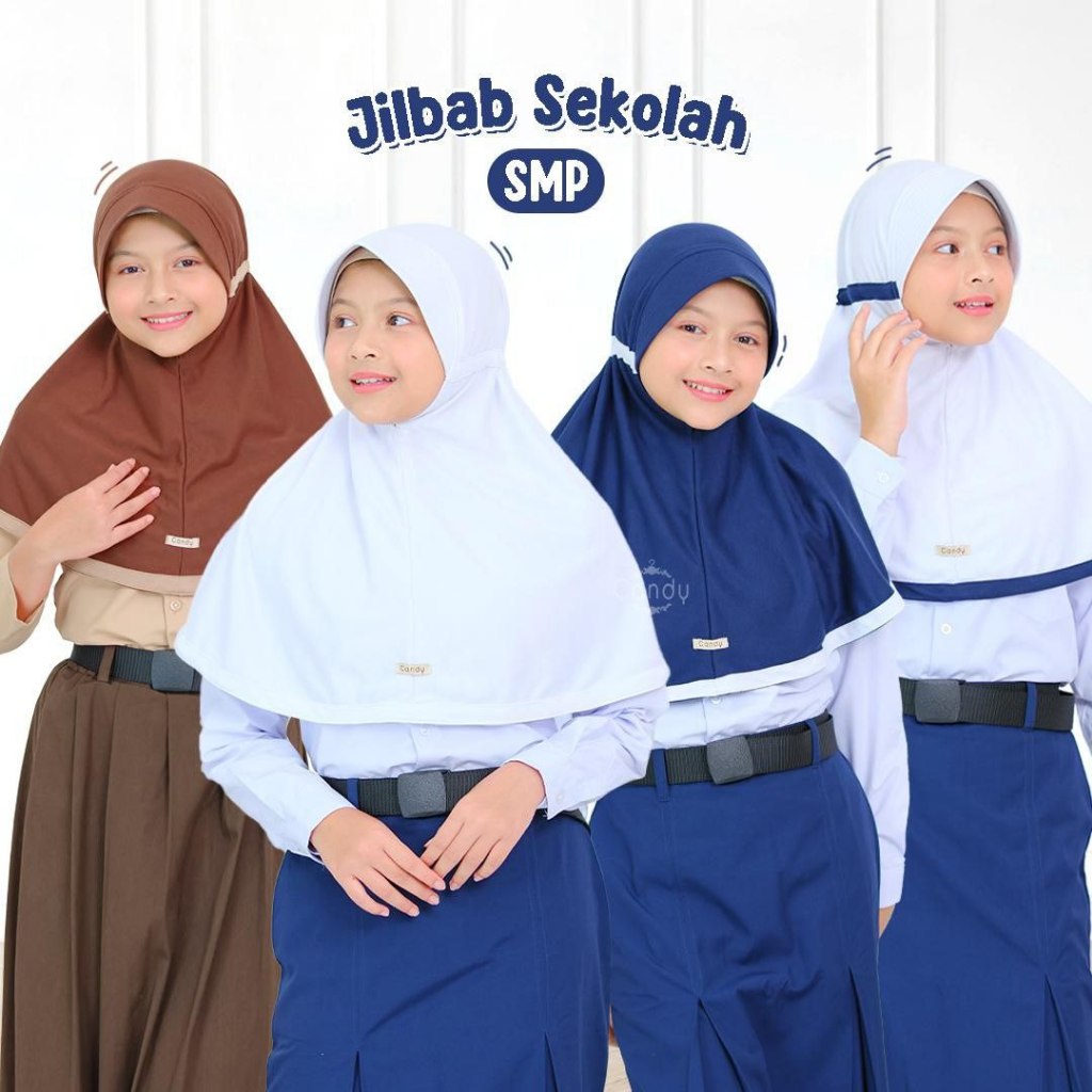 Jilbab Bergo Kerudung Instan Anak Sekolah SMP Candy