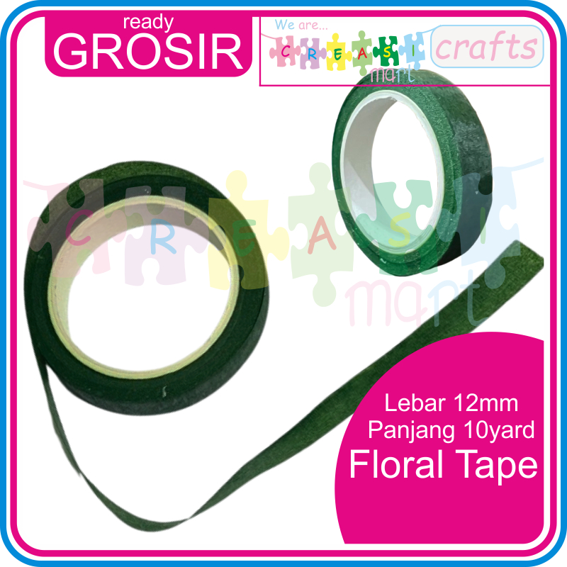 

Floral Tape / Selotip Bunga / Solasi Ijo / Isolasi Tangkai Bunga Hijau Lebar 12mm Panjang 10yard