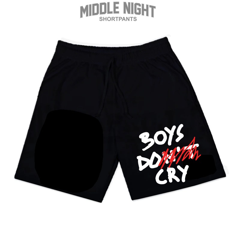 Asstoreid_COD CELANA SHORTPANTS Pria Wanita Motif BAND MUSIK BOYS DONT CRY free stiker
