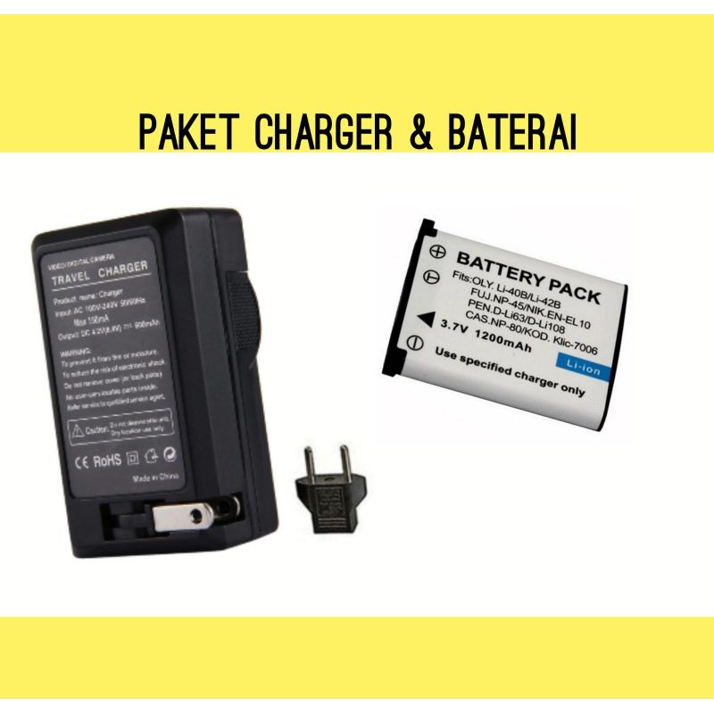 Baterai & Charger Casio EX-Z33 EX-Z55 EX-Z330 EX-Z335 EX-S8 EX-ZS5 EX-ZS6 EX-Z16 EX-ZS100 EX-ZS160 B