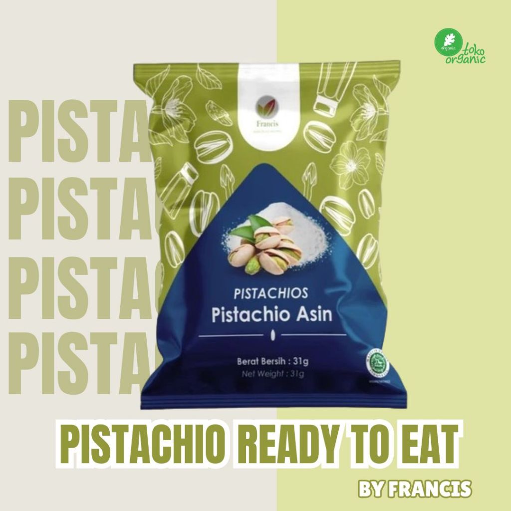 

Francis Pistachio Asin Ready To Eat | Kacang Pistachio Siap Makan, Cemilan Rendah Kalori untuk Diet - 31Gr