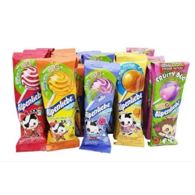 

PERMEN ALPENLIEBE LOLLIPOP RENCENG 10,5 GRAM (ISI 12 PCS) PERMEN KRIM SUSU RASA CARAMEL , STRAWBERRY DAN MIX BERRIES