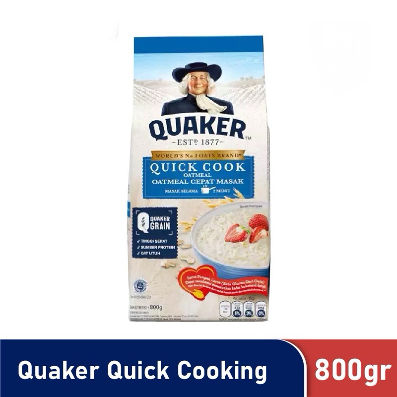 

Quaker Quick Cook Oatmeal 800 gr Free Box Kontainer