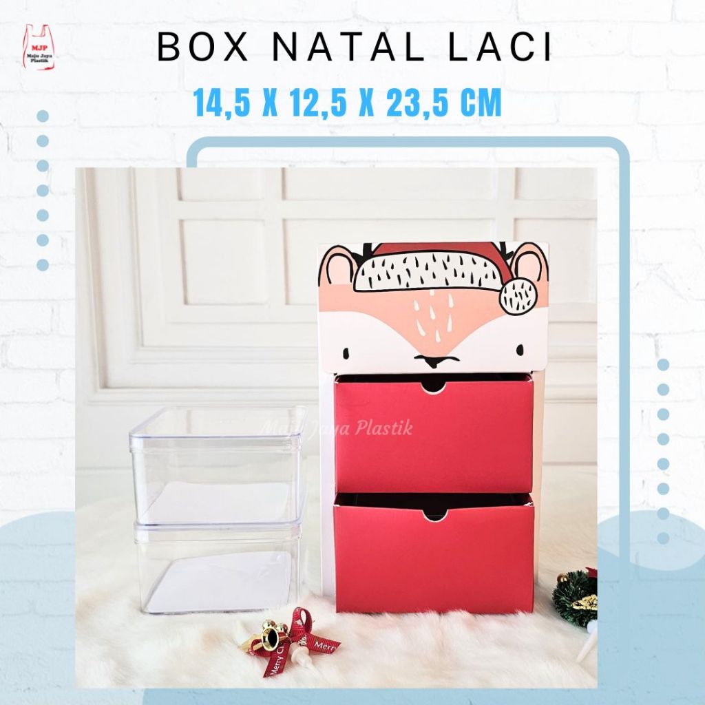 

(1PCS) Kotak Natal Laci Box Christmas Natal Dus Natal Toples 2 Laci Toples 300gr Kotak