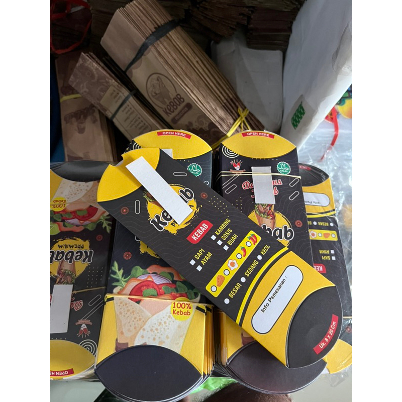 

100 pcs kemasan kebab mini/bungkus kebab small/wadah kebab