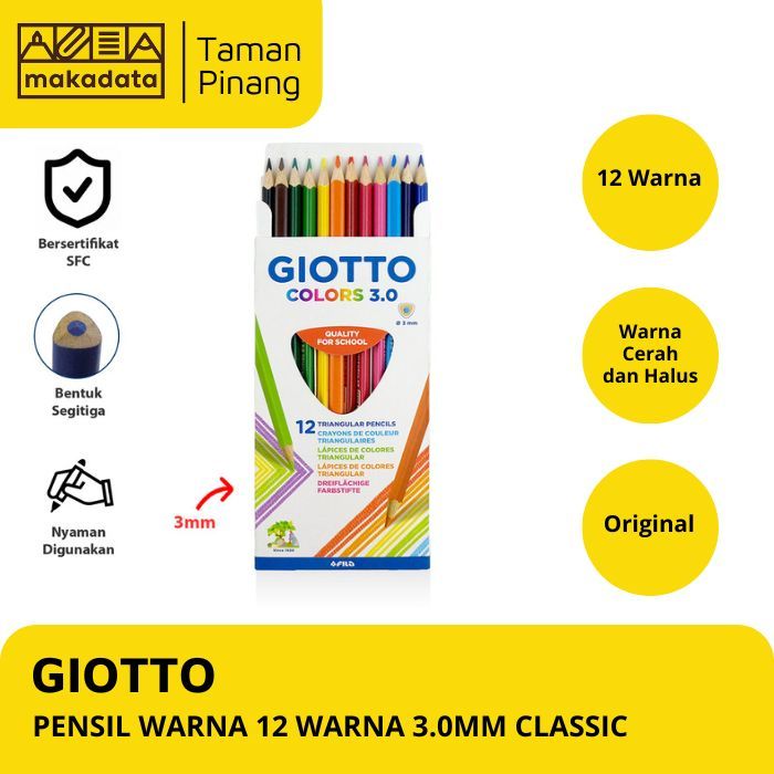 

PENSIL WARNA / COLOUR PENCIL GIOTTO 12 WARNA 3.0MM CLASSIC