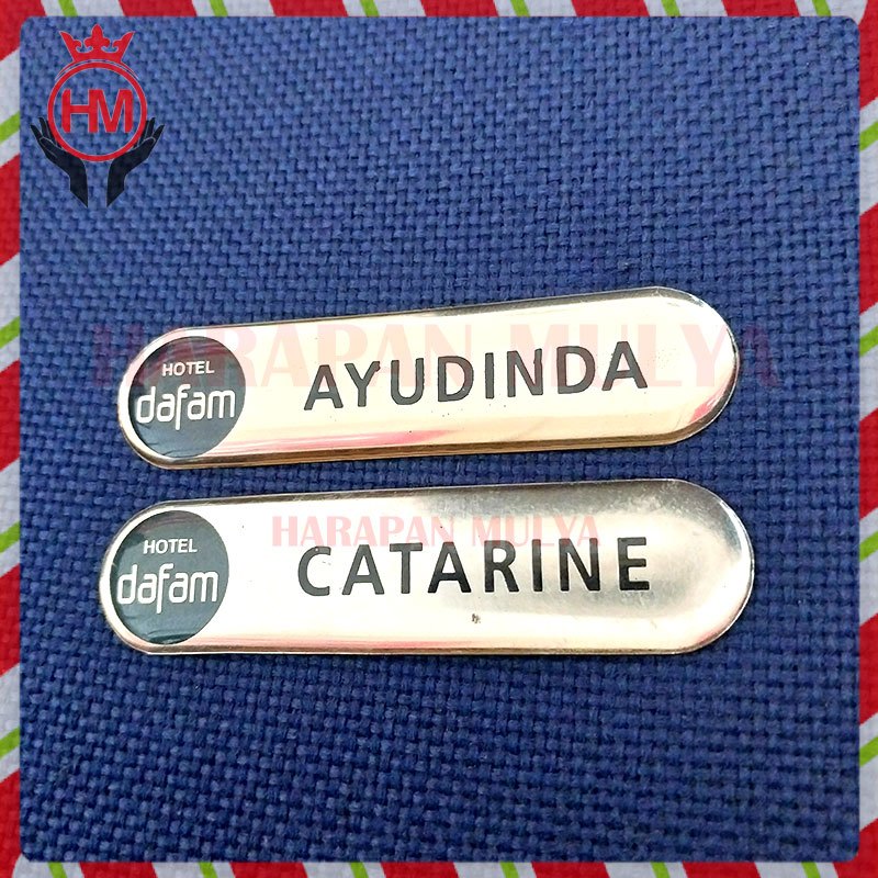 

Name Tag Logo Hotel Model Oval Fiber Papan Nama Logo Custom - HM