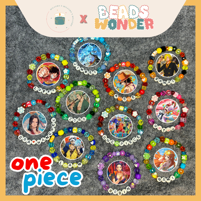 Beads Wonder Anime ONE PIECE Friendship Bracelet Bracelet | Gelang Manik Anime Jepang Elastis | One 