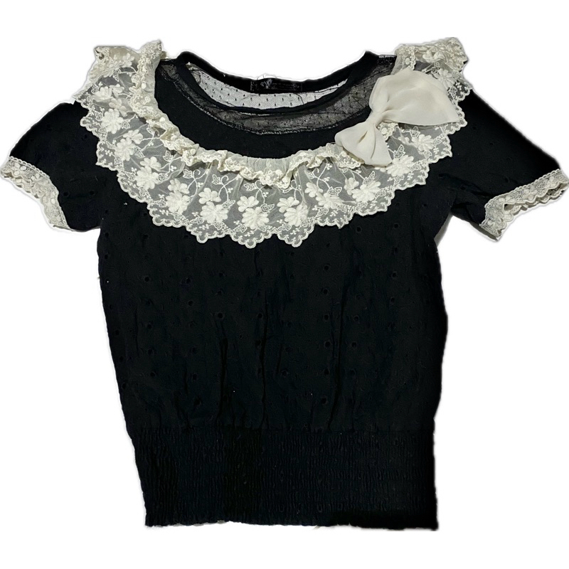 Black princess top axes femme coquette y2k fairycore vintage grunge dollette old money liz lisa cott
