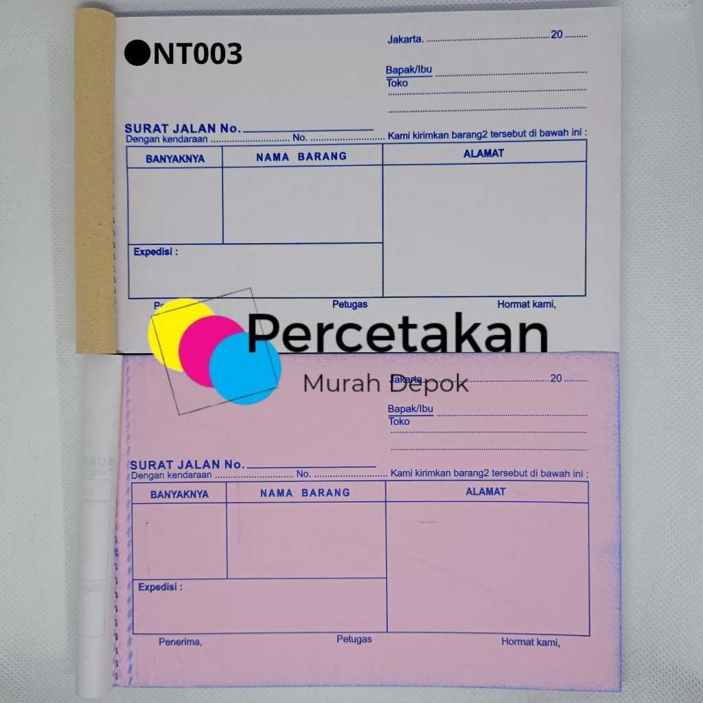 

Surat Jalan Landscape mendatar ukuran 1/4 folio