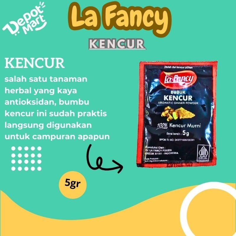 

La Fancy Bubuk Kencur 5 g - Bumbu Rempah 100% Ori Depot Mart