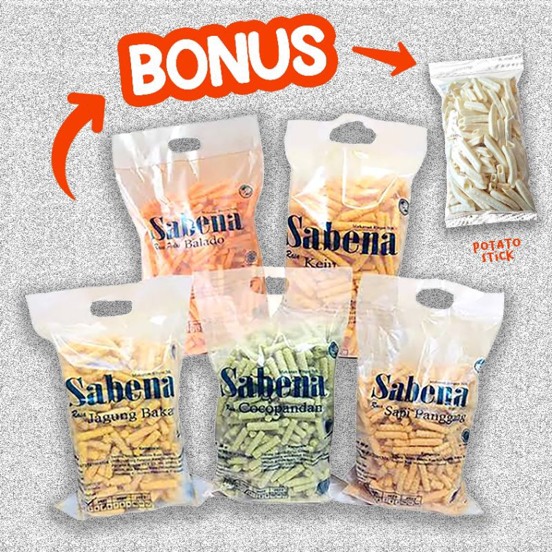 

Snack Sabena Stik 340gr BONUS Potato Stik 150gr