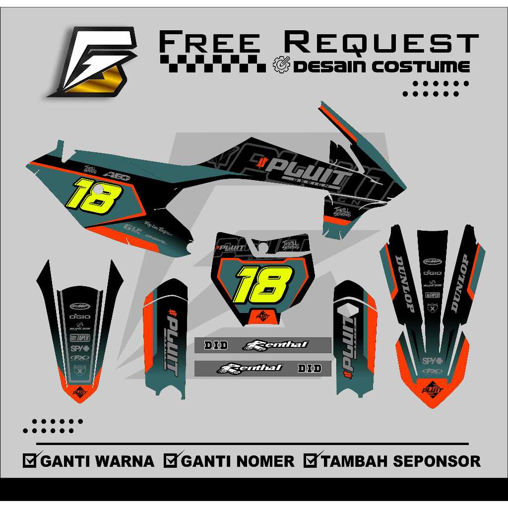 DECAL STICKER KTM 85 2020 DECAL STIKER KTM 85 2020 FULL BODY FREE COSTUME DESIGN