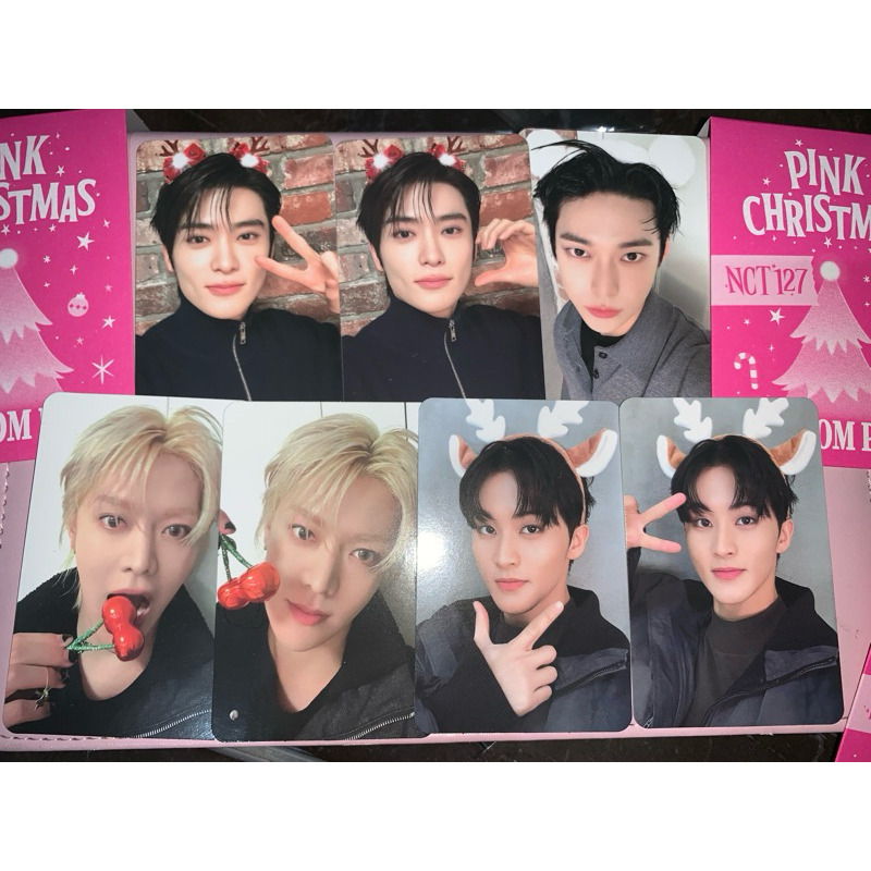 PINK CHRISTMAS NCT 127 RANDOM PACK TRADING CARD OFFICIAL YUTA DOYOUNG JUNGWOO JAEHYUN MARK TAEYONG M