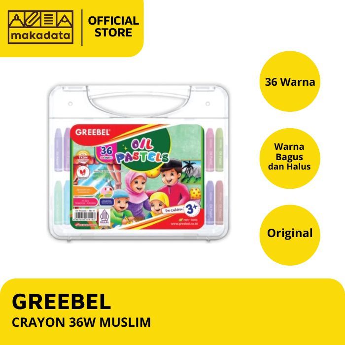 

CRAYON / OIL PASTEL GREEBEL ISI 36 WARNA MUSLIM MURAH