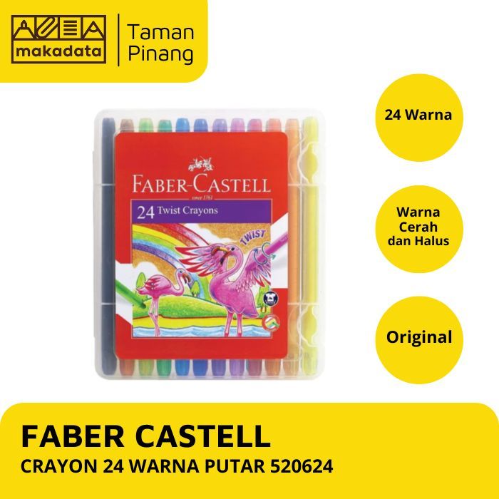

CRAYON / OIL PASTEL FABER CASTELL 24 WARNA PUTAR 520624